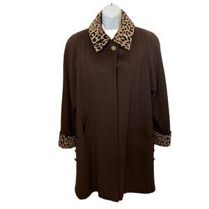 Vintage Charles Klein Forstmann Union Made Brown Button Down Wool Blend Coat   M